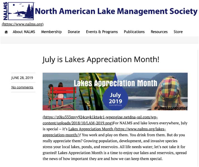 july is lake appreciation month
